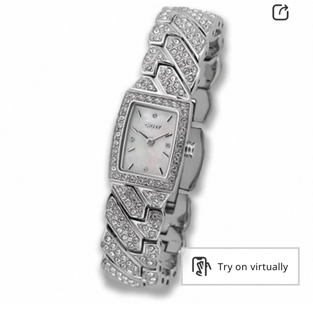 Ladies' DKNY Stainless Steel Bracelet Watch with Crystal Bezel (Model: NY4411)